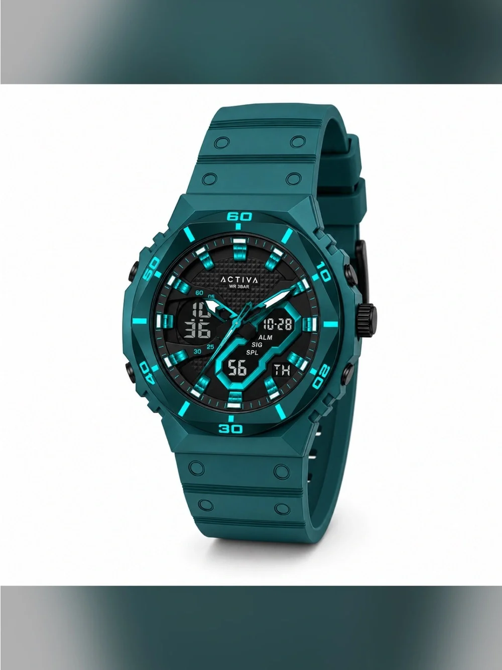 Activa X Invicta Digital Men's Watch - 48mm. Teal. Blue (ACW8120-004)